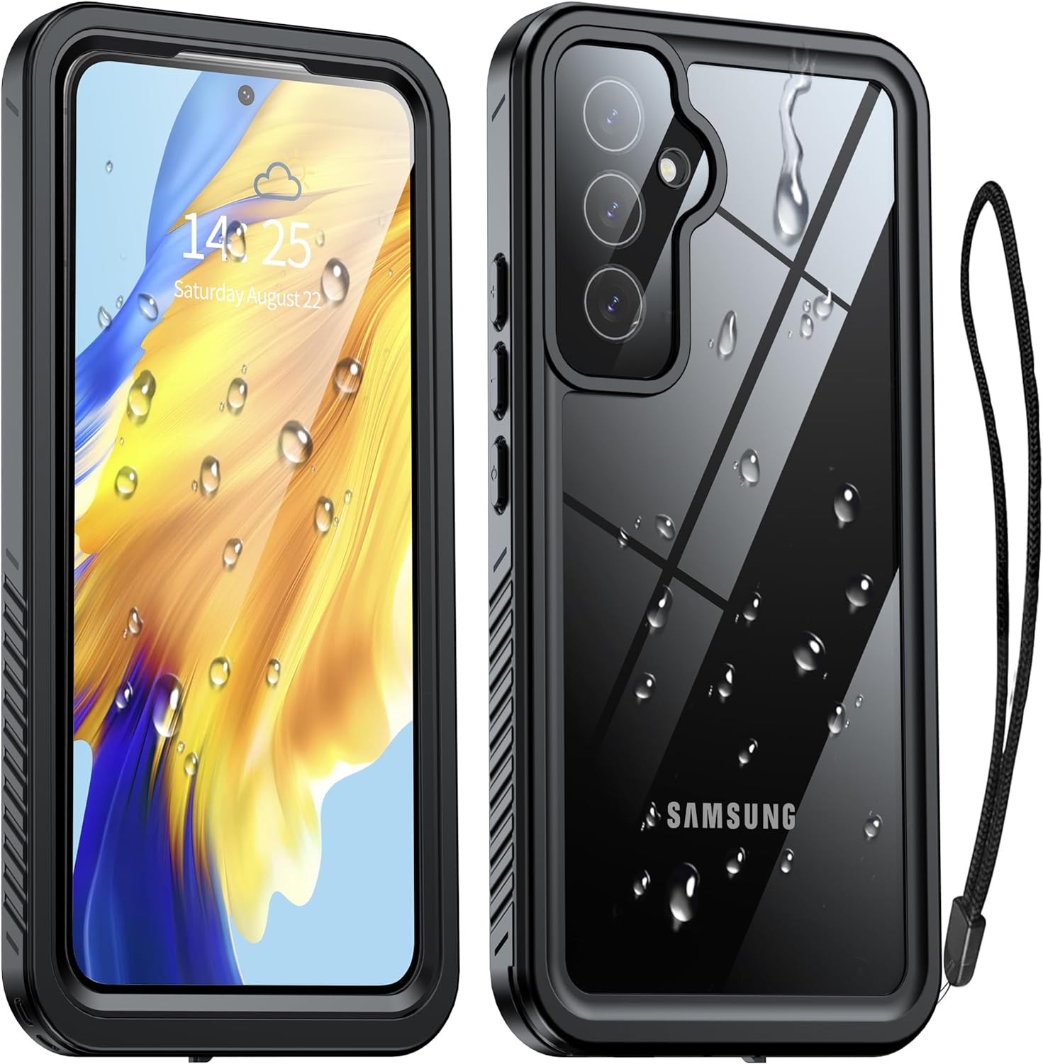 Oaktree Samsung Galaxy A55 5G Waterproof Full-Body Rugged Case - Black / Clear - OAKTREE CASE