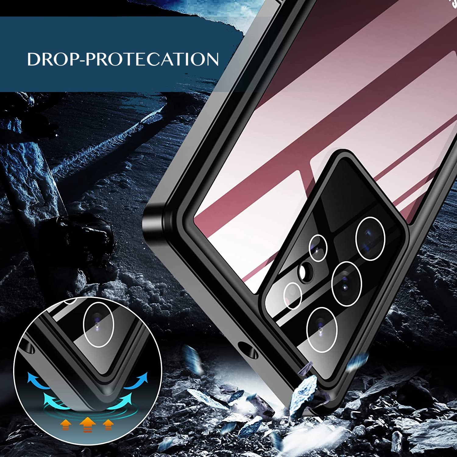 OAKTREE Samsung Galaxy S22 Ultra 6.8 inch Shockproof Waterproof Rugged Case - Black/Clear - OAKTREE CASE