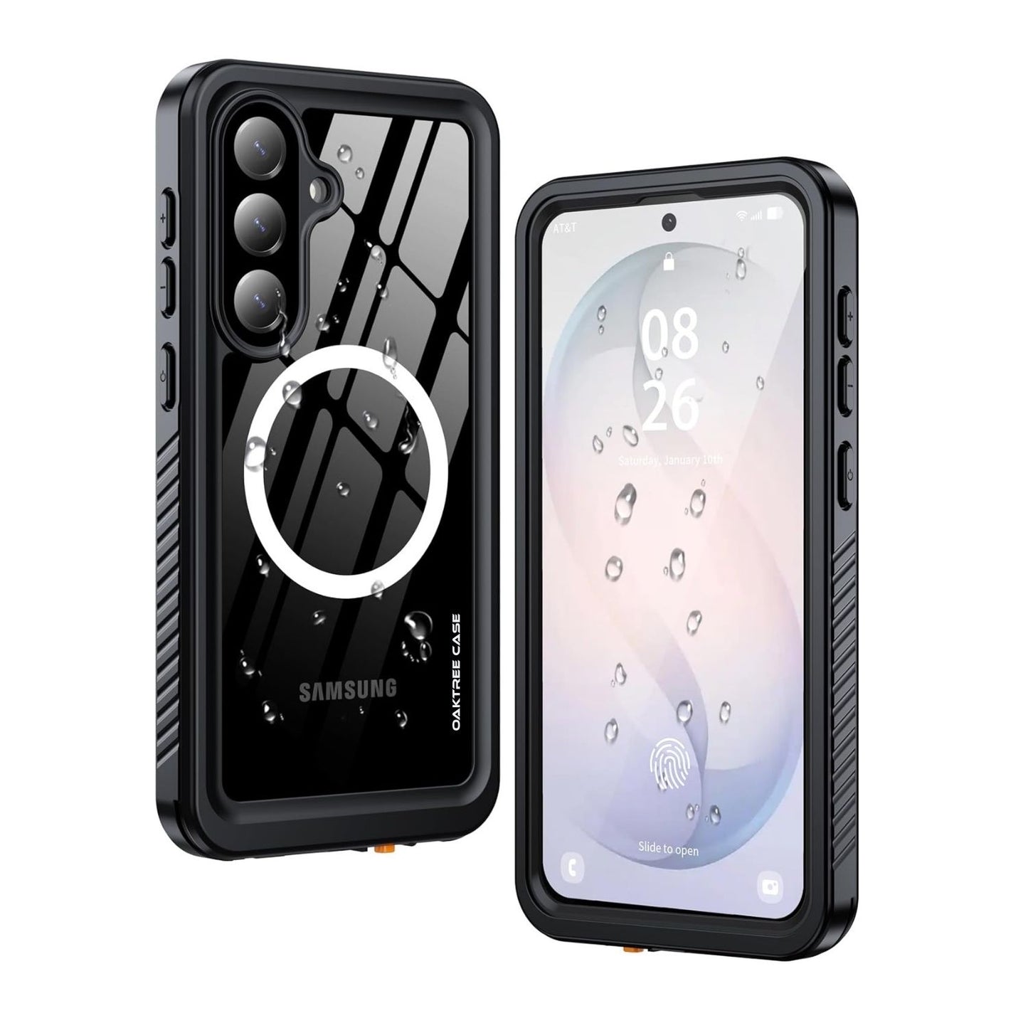 OAKTREE Samsung Galaxy S26 Plus 6.7" Waterproof Full-Body Fast Charging Case - Black/Clear