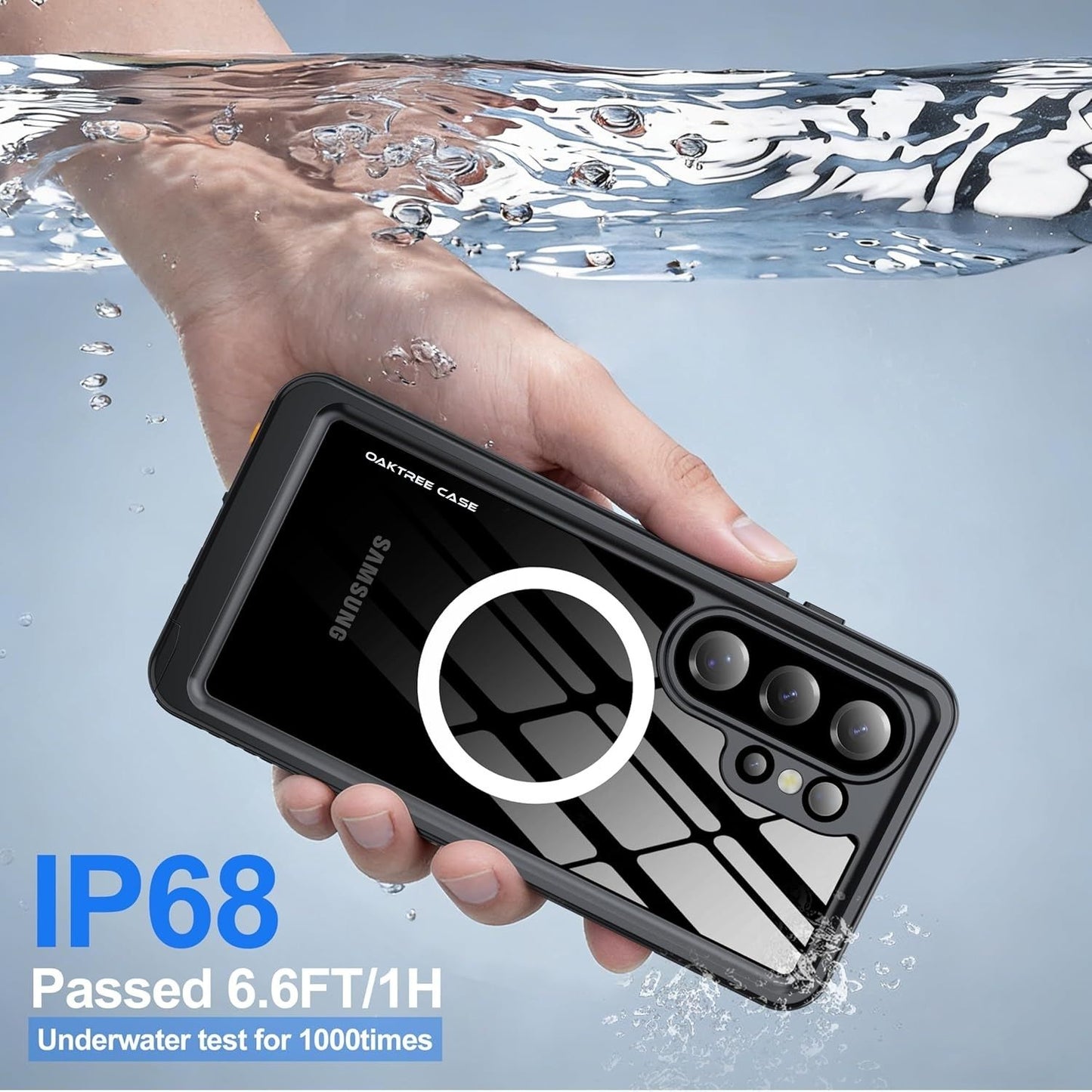 OAKTREE Samsung Galaxy S26 Ultra 6.9" Waterproof Full-Body Magsafe Fast Charging Case - Black/Clear