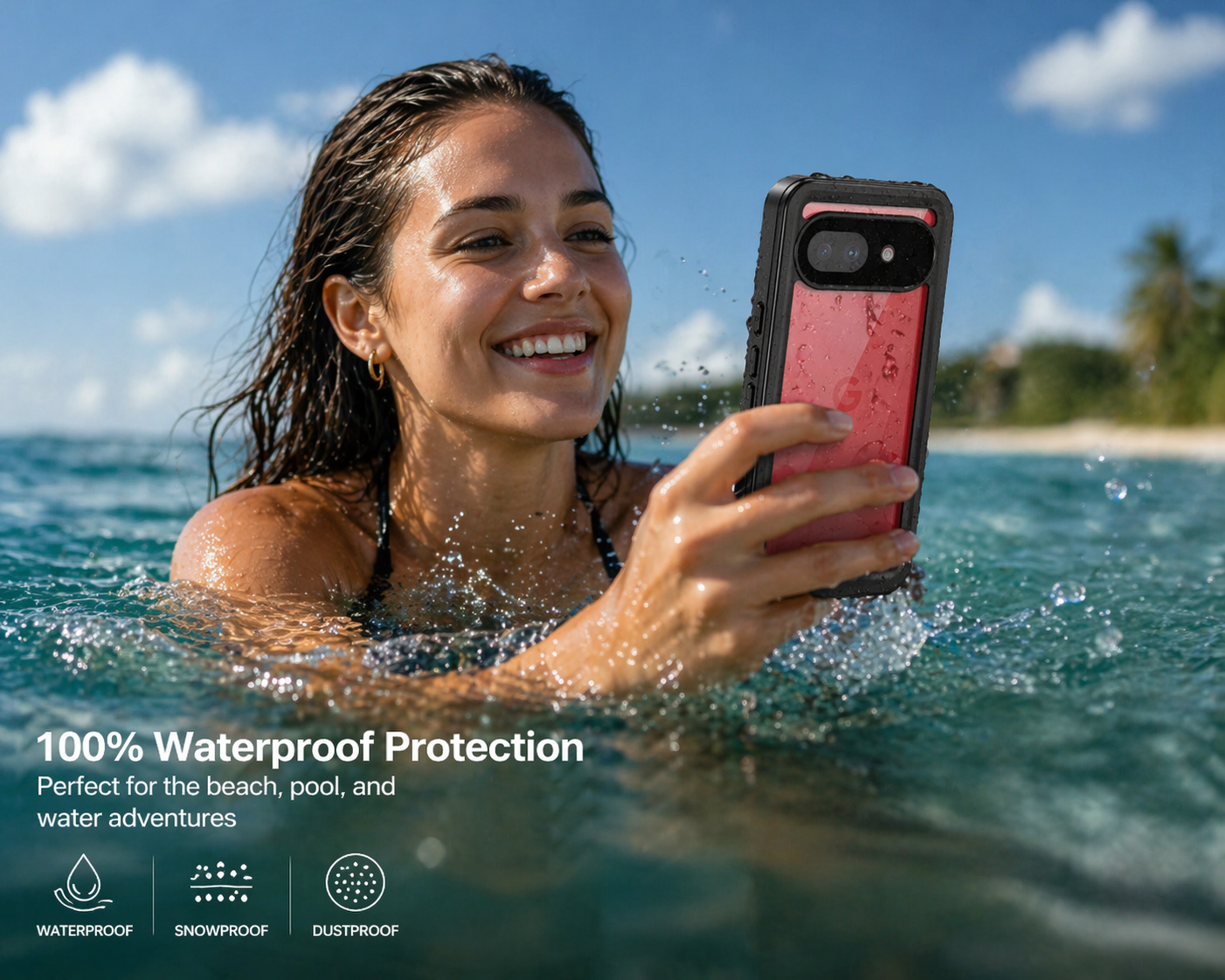 OAKTREE Google Pixel 10A Waterproof Drop-Proof Full-Body Rugged Case - Black/Clear