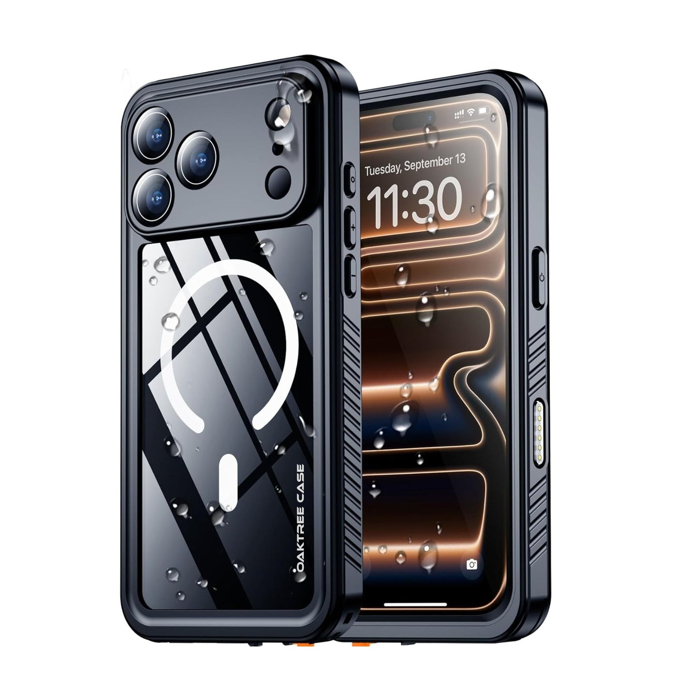 OAKTREE iPhone 17 Pro Max Waterproof Case – Full-Body 360° Shockproof MagSafe Cover with HD Screen Protector