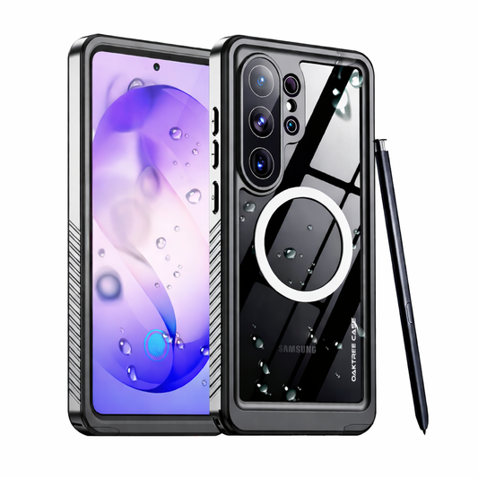 OAKTREE Samsung Galaxy S26 Ultra 6.9" Waterproof Full-Body Magsafe Fast Charging Case - Black/Clear