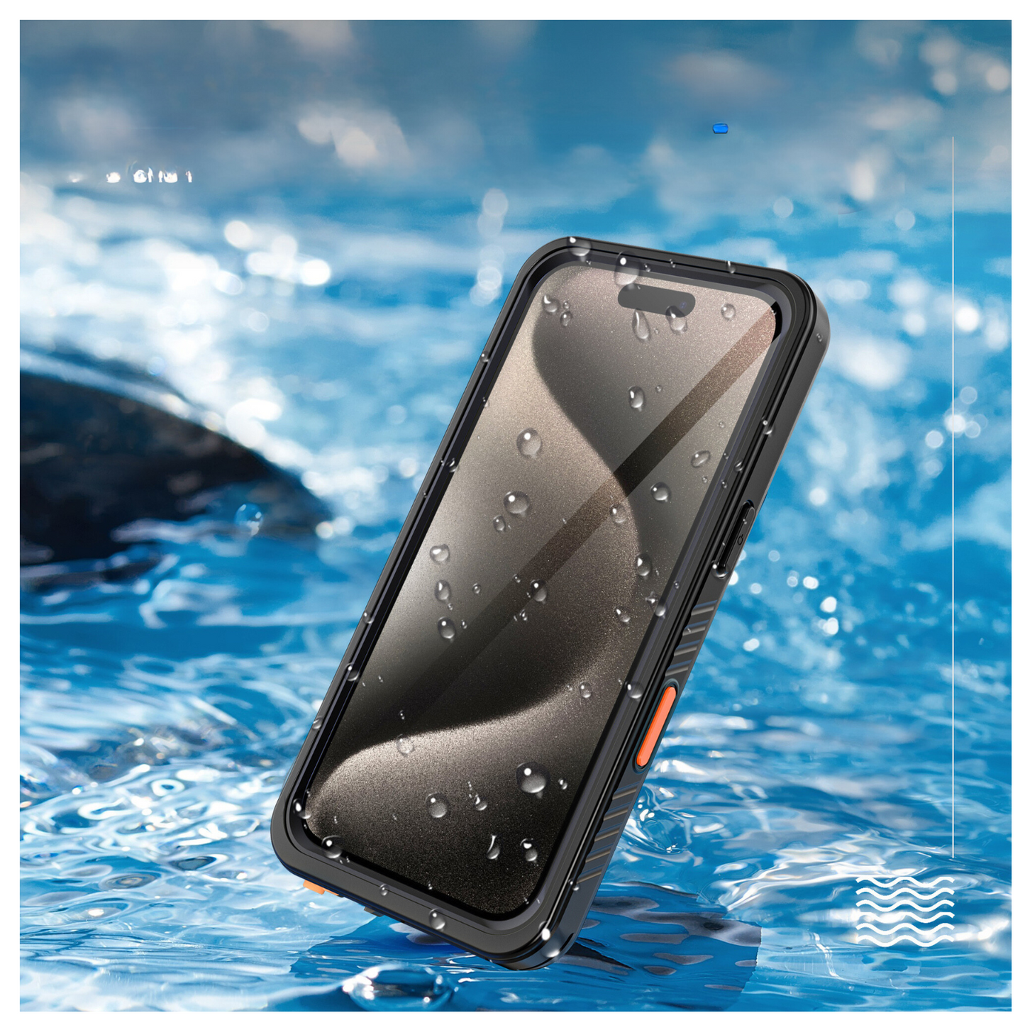 OAKTREE iPhone 16 Pro 6.3" Waterproof Shockproof Full-Body Rugged MagSafe Case - Black/Clear