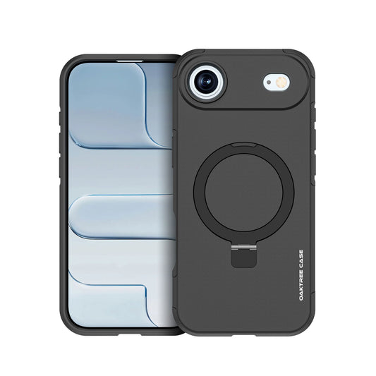 OAKTREE iPhone 17 Air MagSafe Kickstand Ring Case Shockproof Drop-Proof Rugged Case - Black