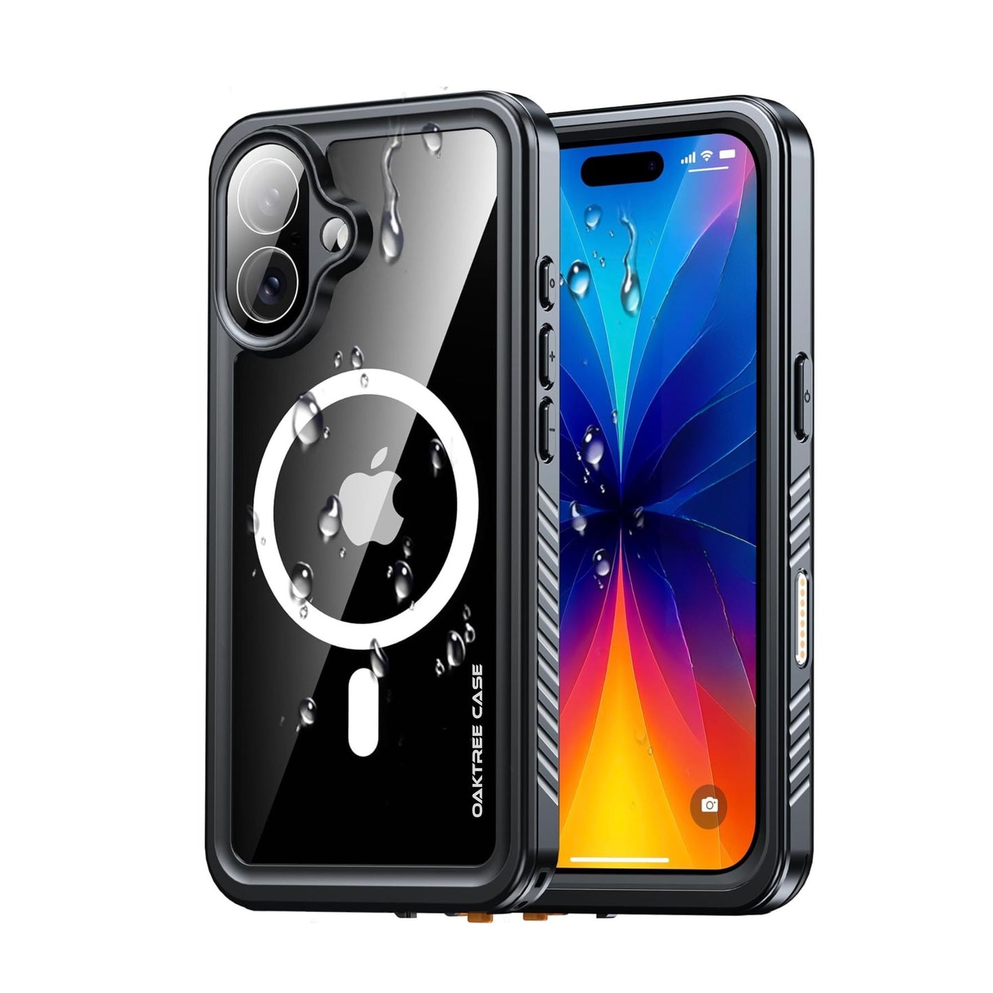 OAKTREE iPhone 17 (6.3") Waterproof Case – Full-Body 360° Shockproof MagSafe Cover with HD Screen Protector