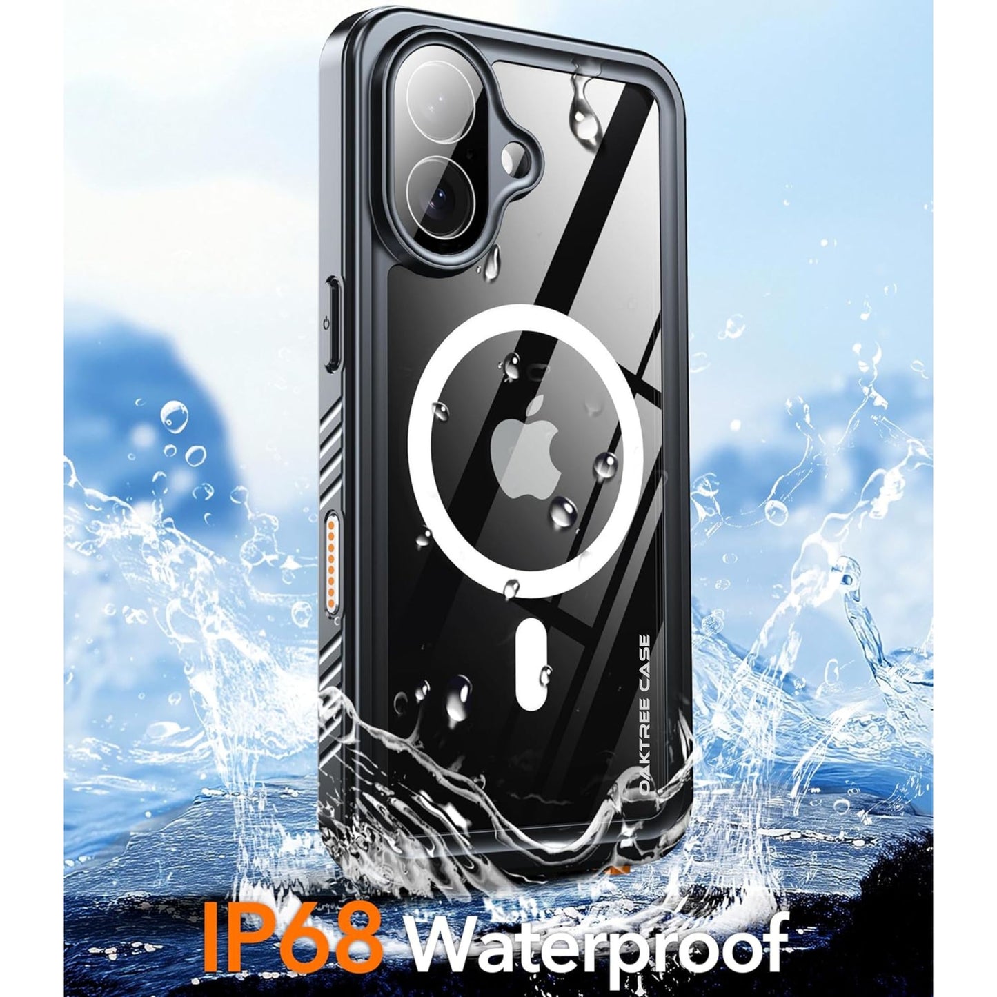 OAKTREE iPhone 17 (6.3") Waterproof Case – Full-Body 360° Shockproof MagSafe Cover with HD Screen Protector