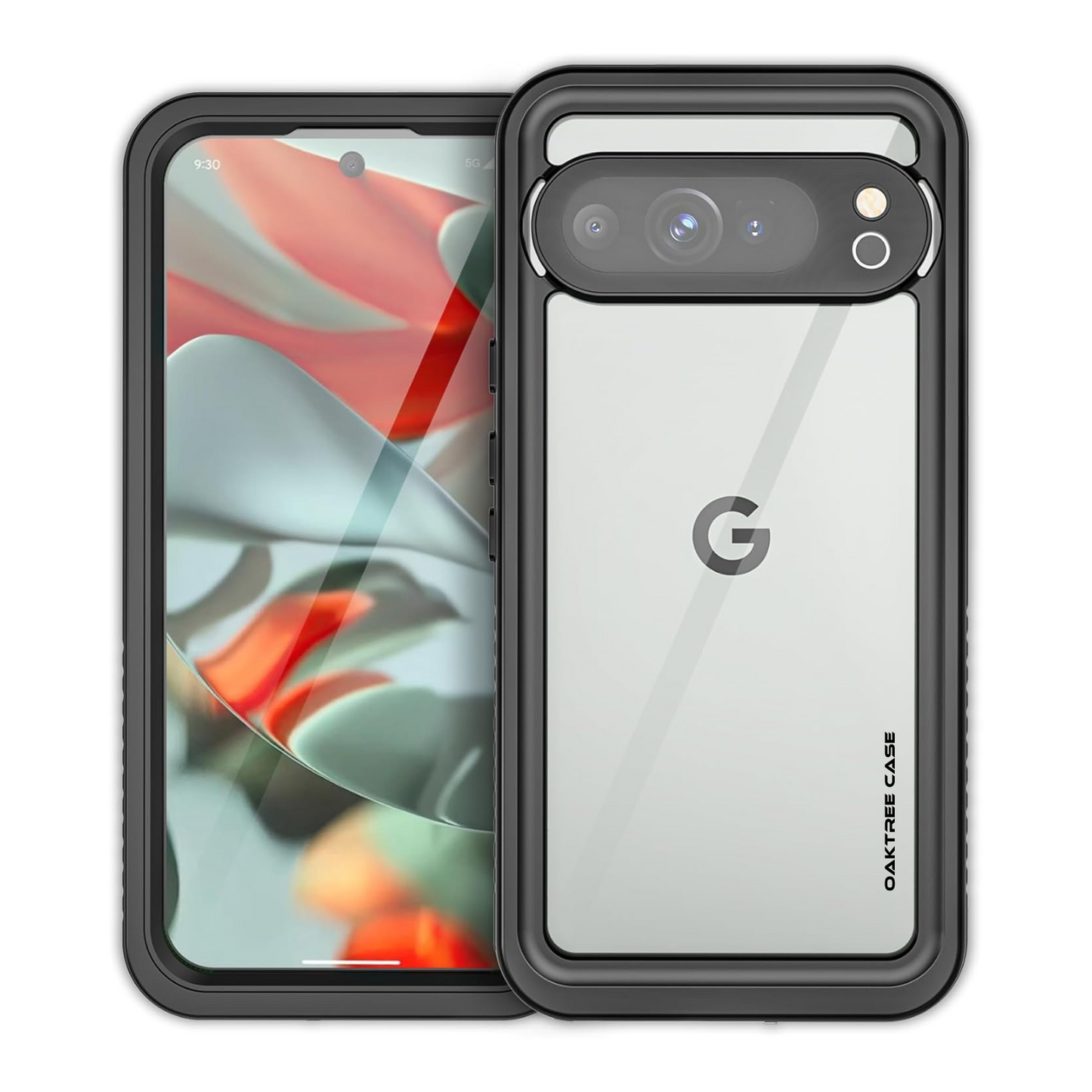 OAKTREE Google Pixel 9 / 9 Pro / 9 Pro XL Shockproof Waterproof Full-Body Rugged Case - Clear / Black