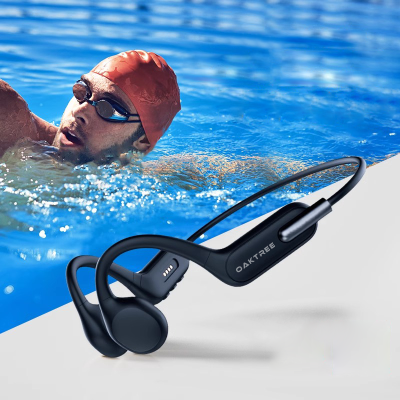 OAKTREE Waterproof Bone Conduction Headphone with Built-in 32G Music Player, Bluetooth 5.3 & Built in Mic