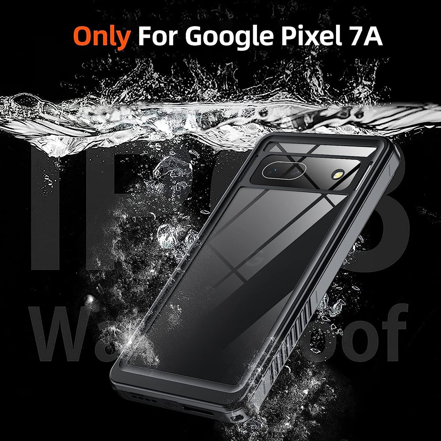 OAKTREE Google Pixel 7a Shockproof Waterproof Full-Body Rugged Case - Black/Clear