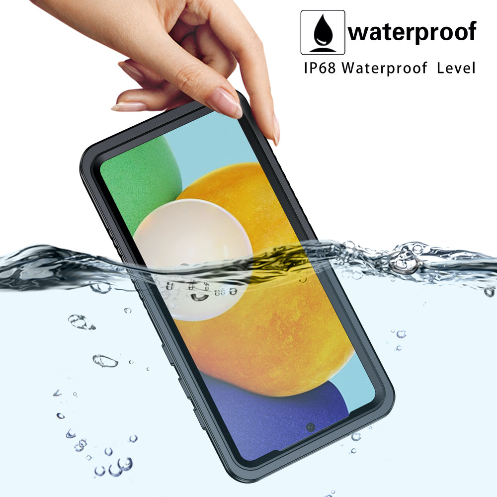 Oaktree Samsung Galaxy A72 4G/5G Waterproof Full-Body Rugged Case - Black / Clear