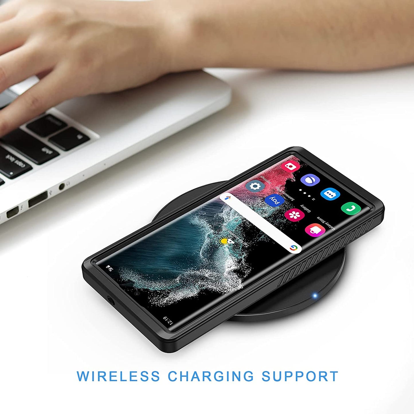 OAKTREE Samsung Galaxy S22 Ultra 6.8 inch Shockproof Waterproof Rugged Case - Black/Clear