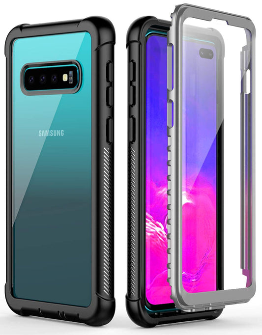OAKTREE Galaxy S10 Full-Body Rugged Clear Case with Built-In Screen Protector