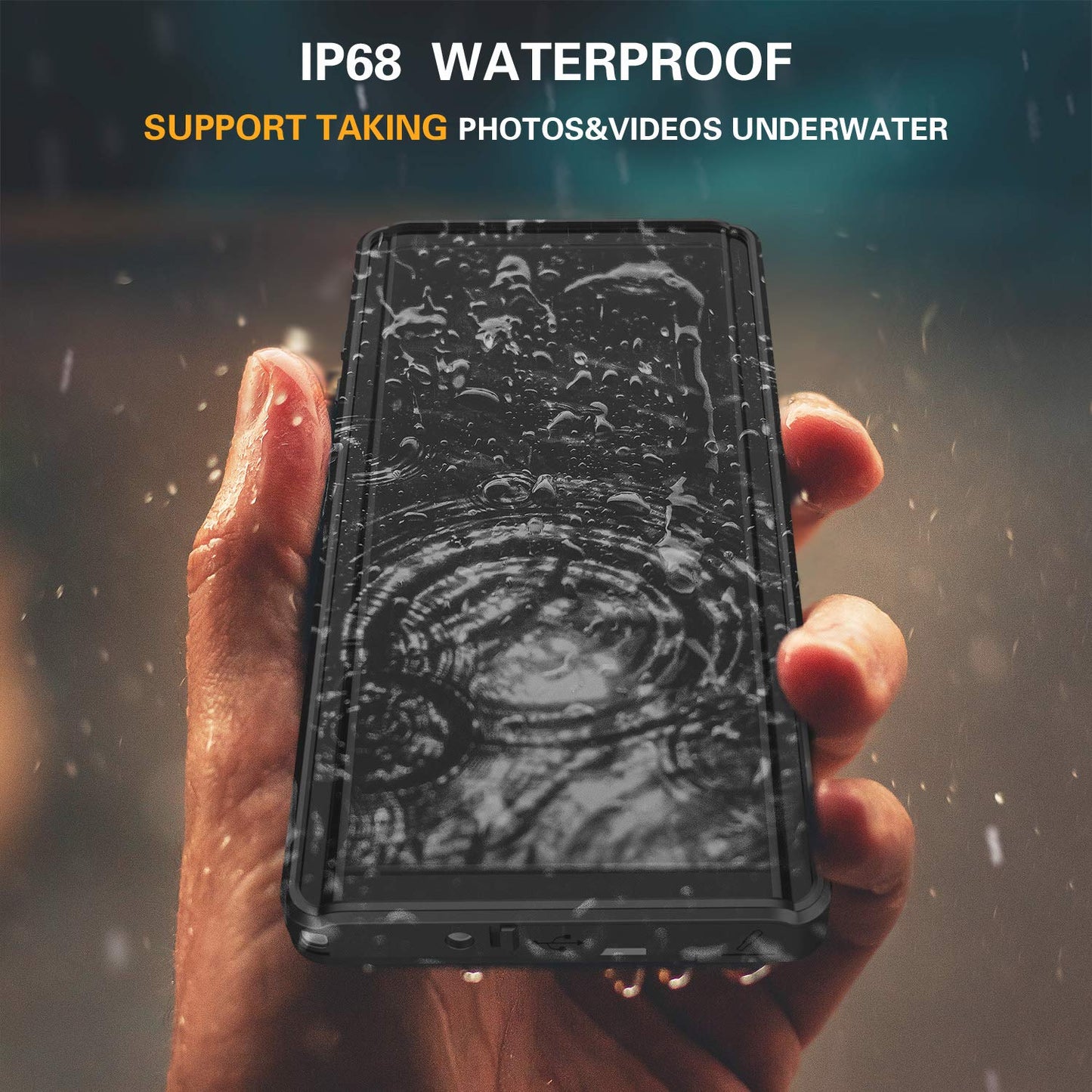 OAKTREE Samsung Galaxy NOTE 10 Shockproof Waterproof Rugged Case - Black/Clear