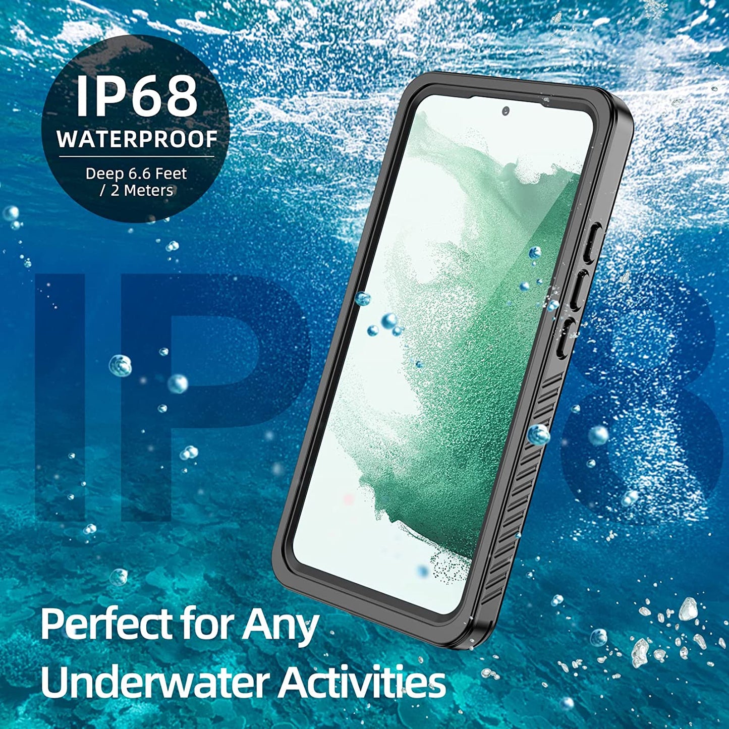 OAKTREE Samsung Galaxy S22 Shockproof Waterproof Rugged Case - Black/Clear