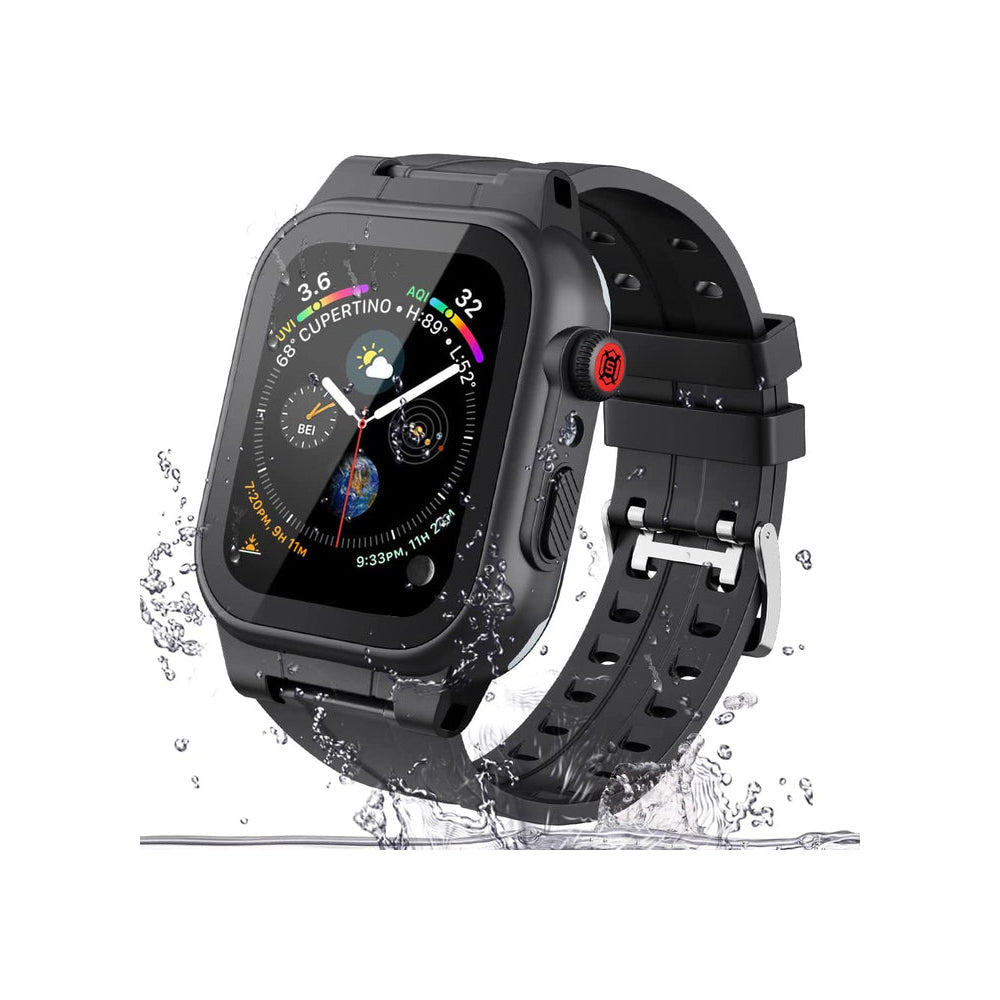 OAKTREE IP68 Waterproof Rugged Case with Premium Soft Silicone Band for Apple Watch 9/8/7 Series (41mm)