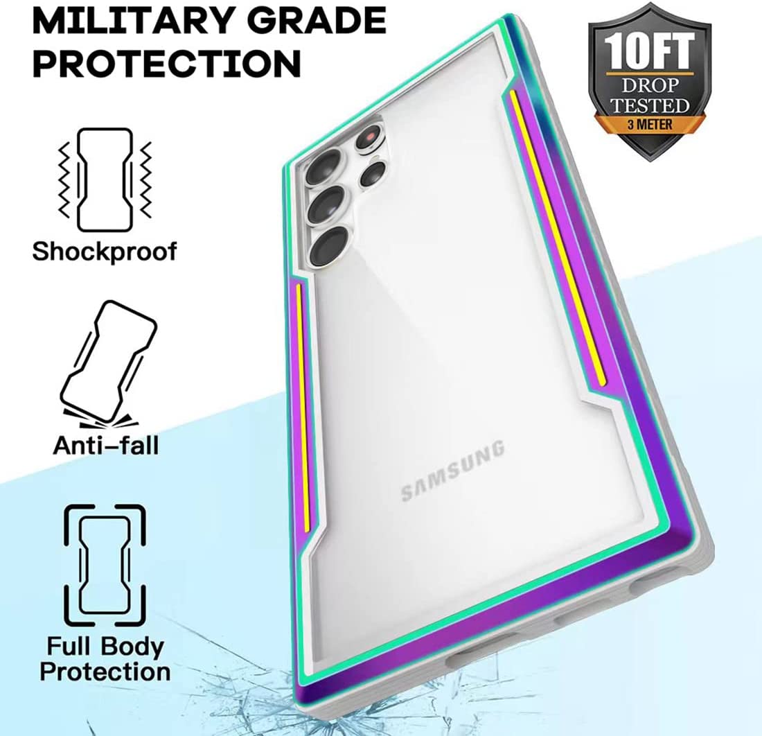 OAKTREE Defender Shockproof Heavy-Duty Protective Case for Galaxy S22 /S22+/ S22 Ultra  - Iridescent