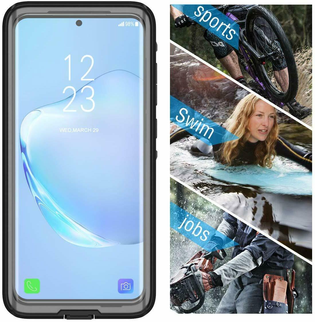 OAKTREE Samsung Galaxy S20+ Plus Shockproof Waterproof Rugged Case - Black/Clear