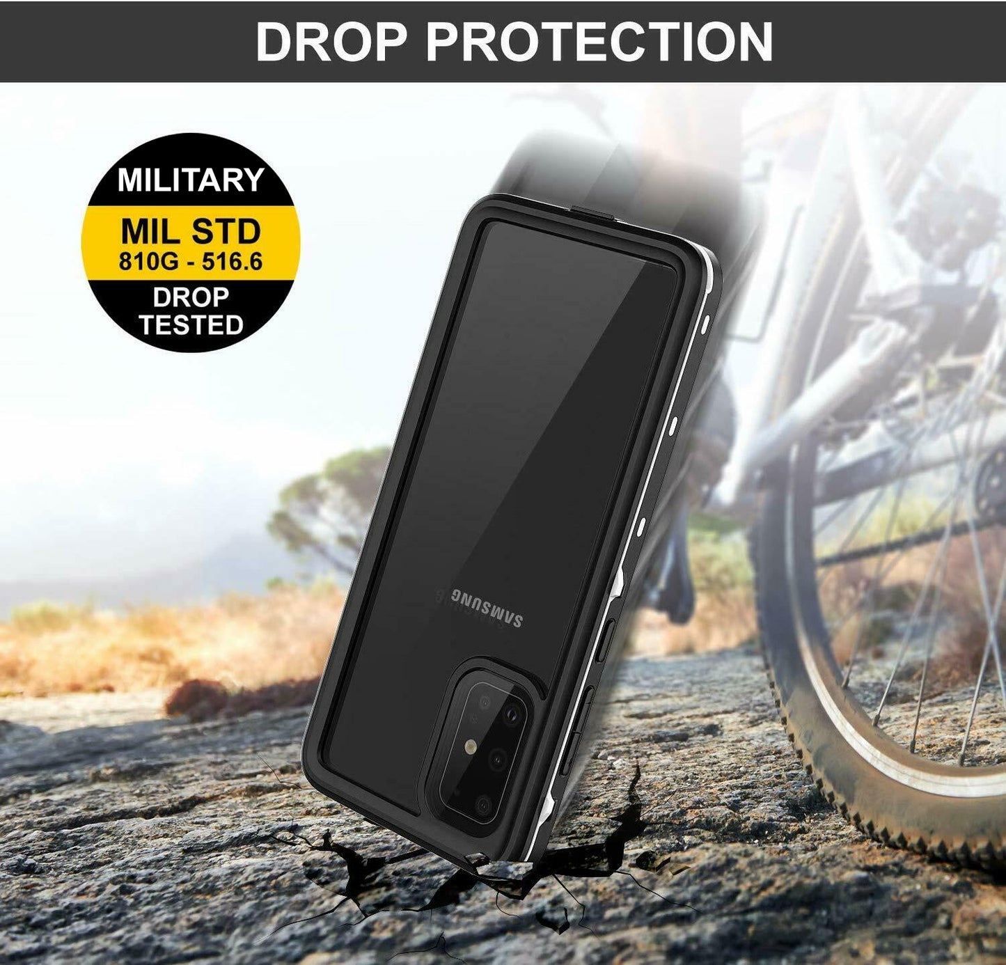 OAKTREE Samsung Galaxy S20 5G Shockproof Waterproof Full-Body Rugged Case - Black/Clear